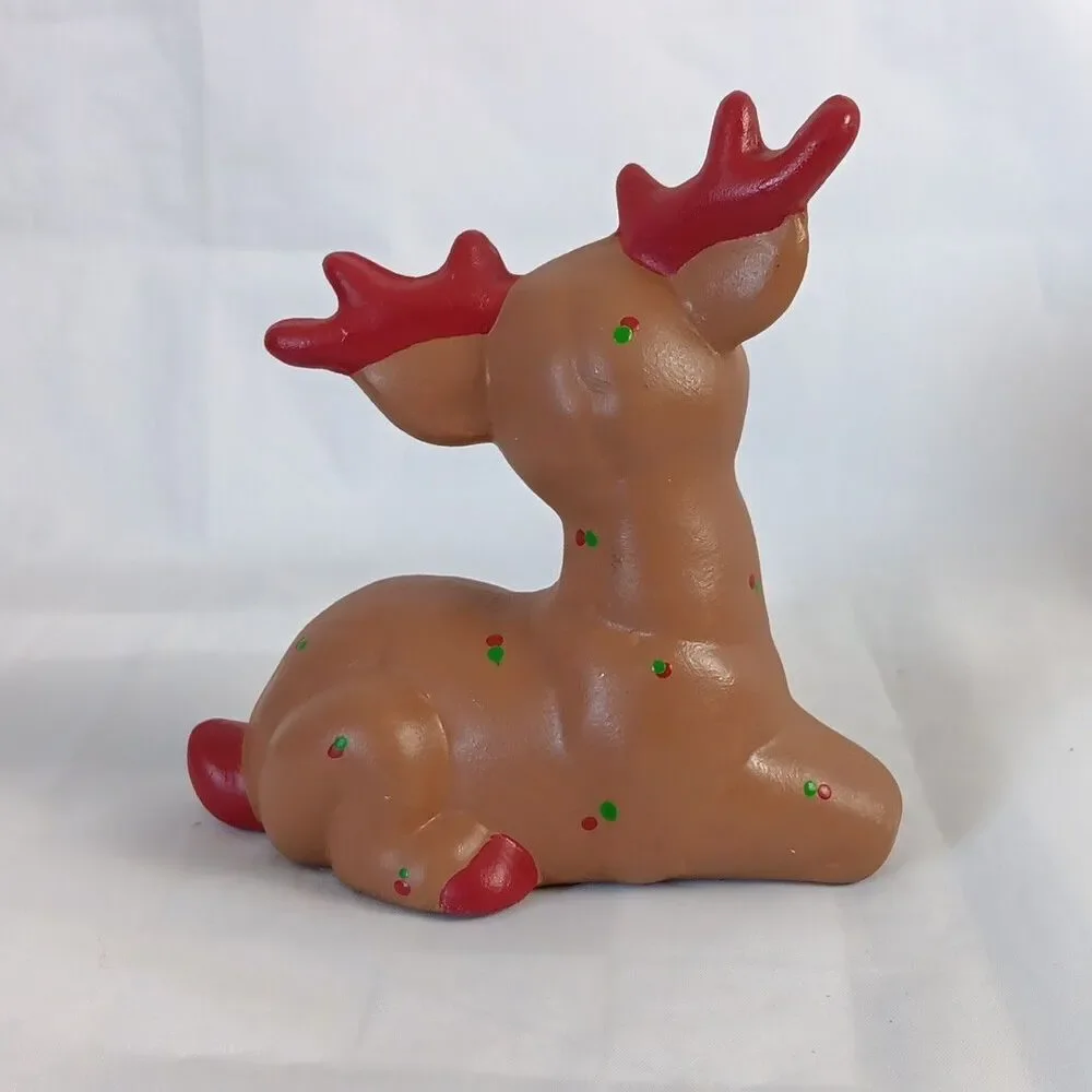 Vintage Christmas Hand Painted Ceramic Reindeer Christmas Decoration Figurine
